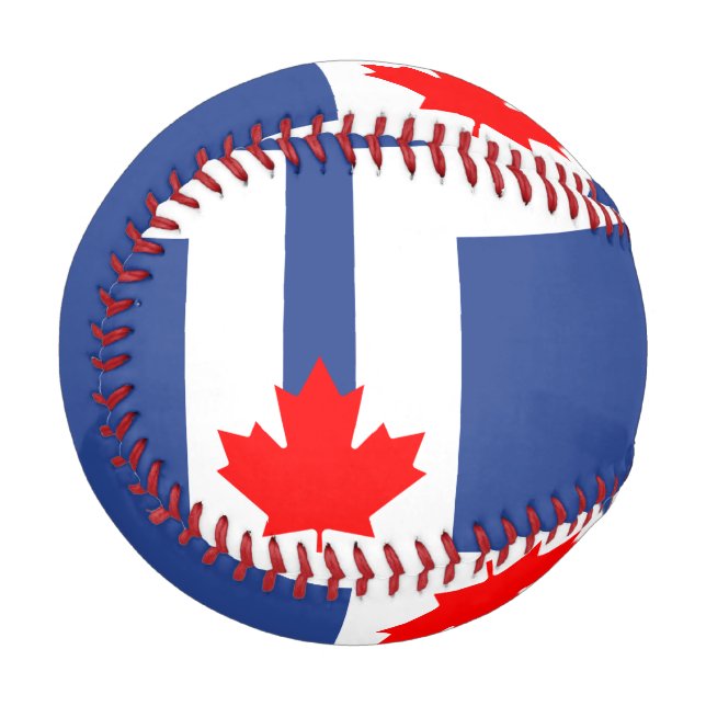 Patriotic baseball with flag of Toronto, Canada (Front Left)
