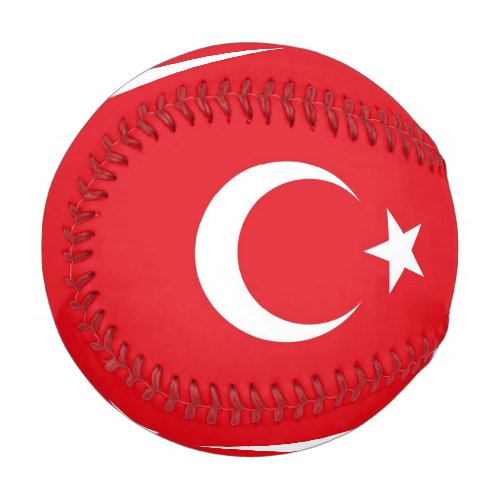 Patriotic baseball with flag of Turkey