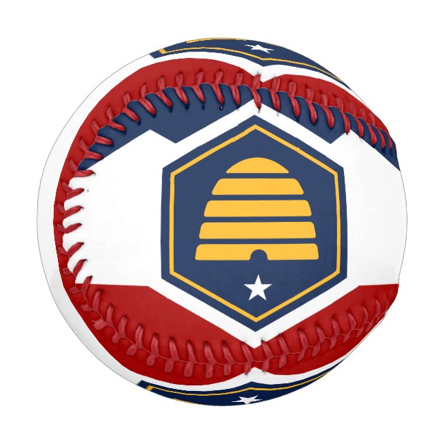 Patriotic baseball with flag of Utah, USA (Front Left)