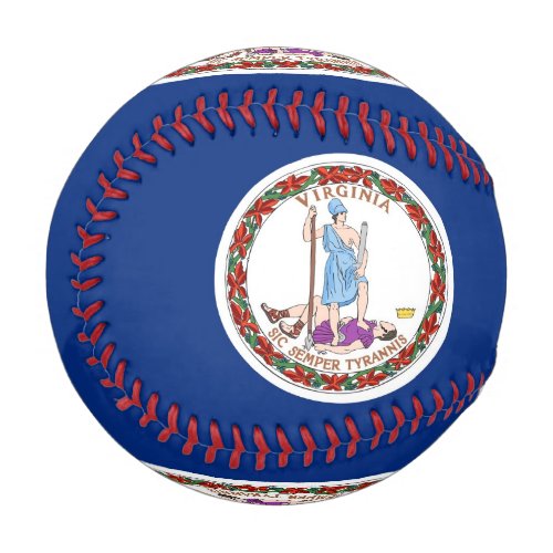 Patriotic baseball with flag of Virginia
