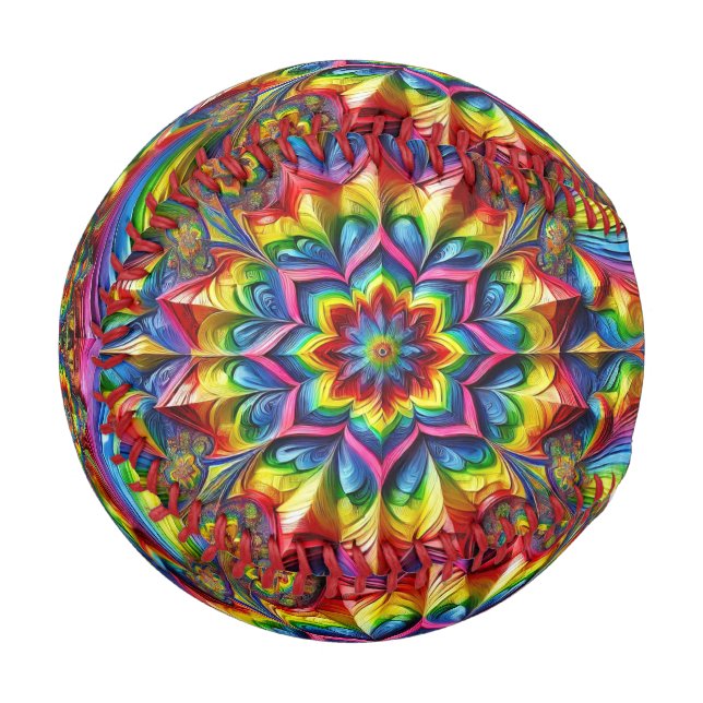 Patriotic baseball with LGBTQ Colors (Front Left)