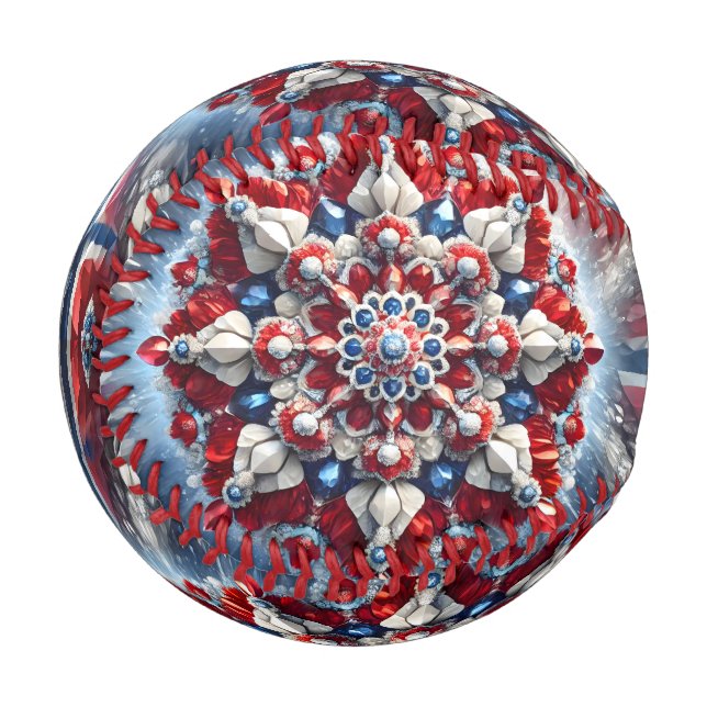 Patriotic baseball with Norwegian Colors (Front Left)