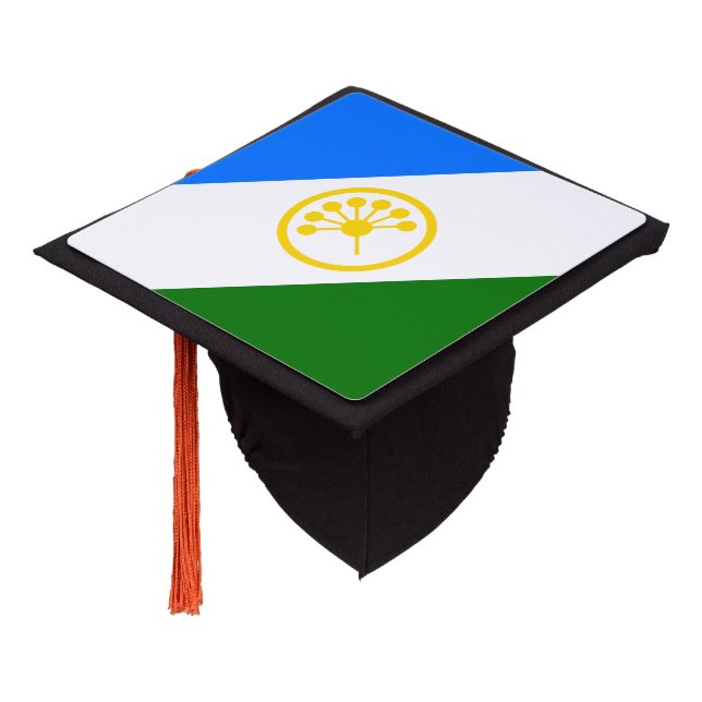 Patriotic Bashkortostan Flag Graduation Cap Topper (Angled)