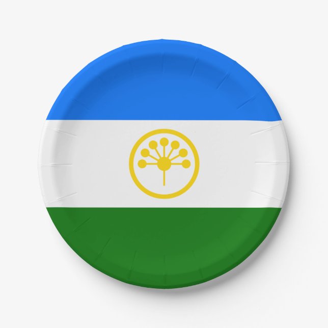 Patriotic Bashkortostan Flag Paper Plates (Front)