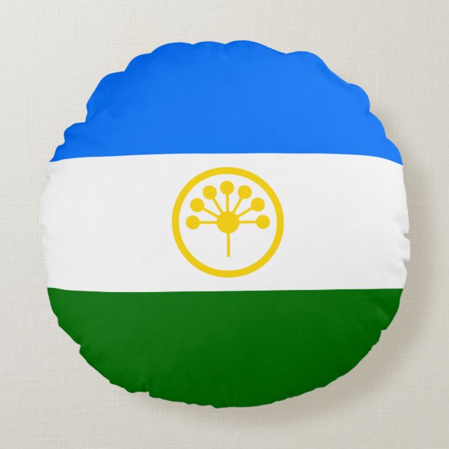 Patriotic Bashkortostan Flag Round Pillow (Front)