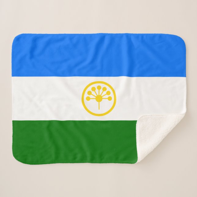 Patriotic Bashkortostan Flag Sherpa Blanket (Front (Horizontal))