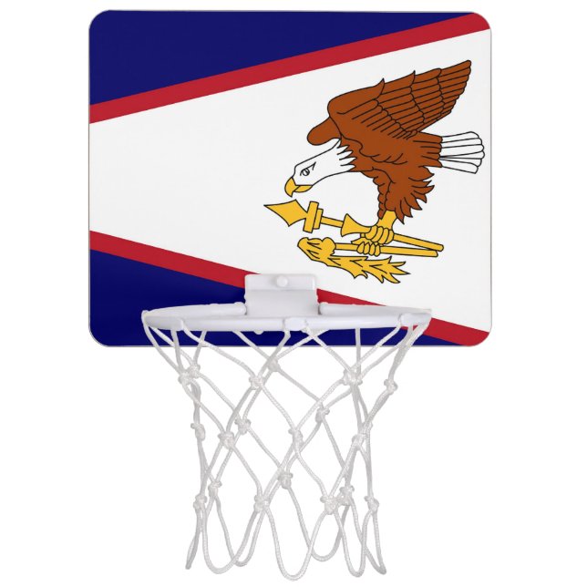 Patriotic basketball hoop with American Samoa flag (Front)