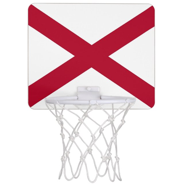 Patriotic basketball hoop with Flag of Alabama (Front)
