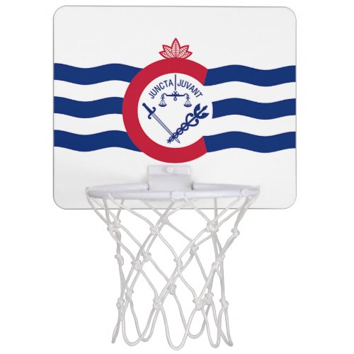 Patriotic basketball hoop with Flag of Cincinnati