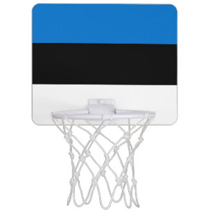 Patriotic basketball hoop with Flag of Estonia