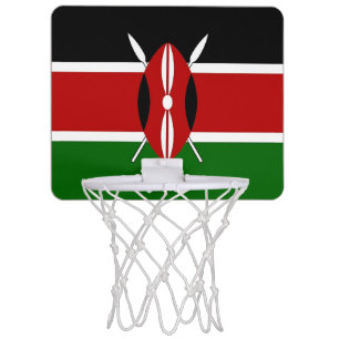 Patriotic basketball hoop with Flag of Kenya