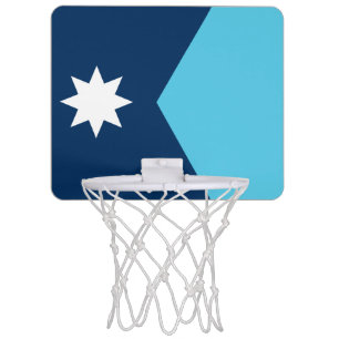 Patriotic basketball hoop with Flag of Minnesota