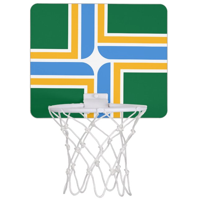 Patriotic basketball hoop with Flag of Portland (Front)
