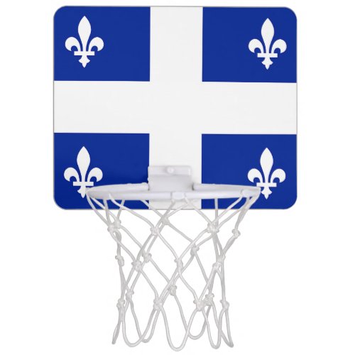 Patriotic basketball hoop with Flag of Quebec