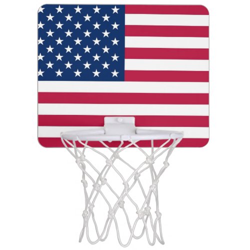 Patriotic basketball hoop with Flag of USA