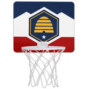 Patriotic basketball hoop with Flag of Utah, USA