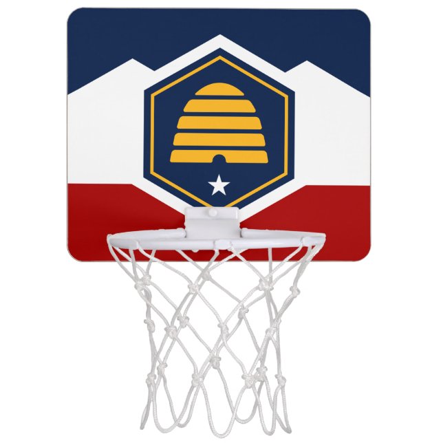 Patriotic basketball hoop with Flag of Utah, USA (Front)