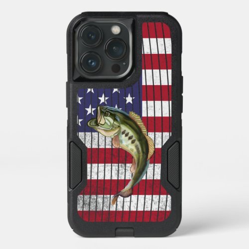 Patriotic Bass Fishing Fishermans OtterBox iPhone 