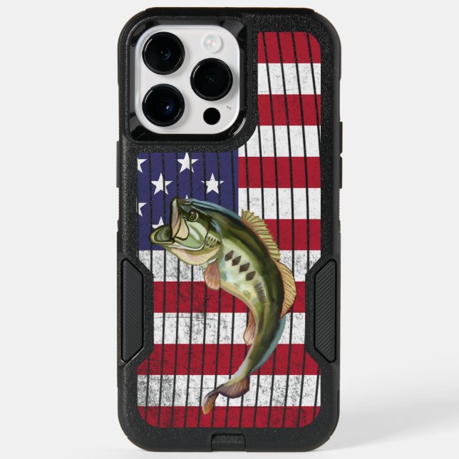 Patriotic Bass Fishing Fishermans OtterBox iPhone  (Back)