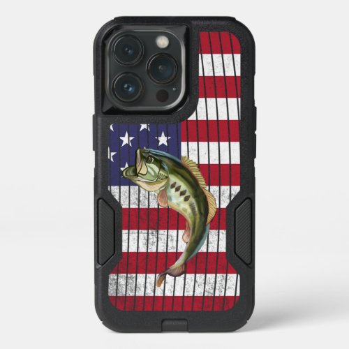 Patriotic Bass Fishing Fishermans OtterBox iPhone 