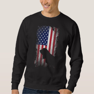 Patriotic Basset Hound American Flag Cool Dog Sweatshirt