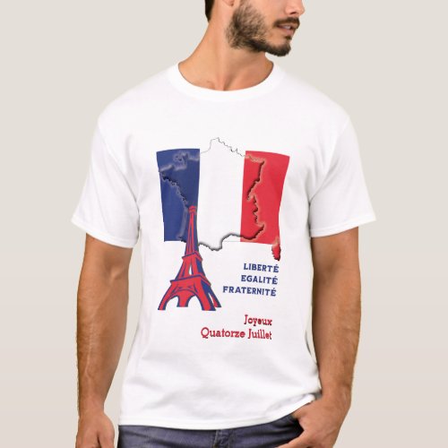 Patriotic BASTILLE DAY French Flag T_Shirt