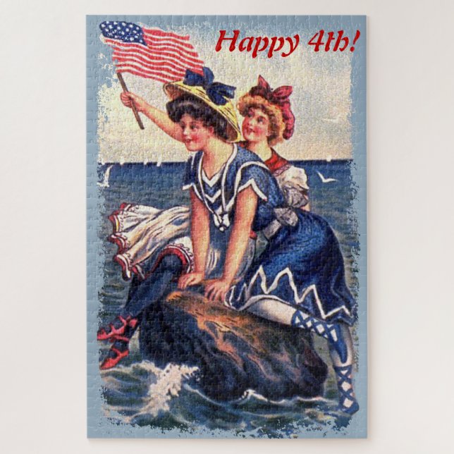 Patriotic Bathing Beauties Large Puzzle (Vertical)