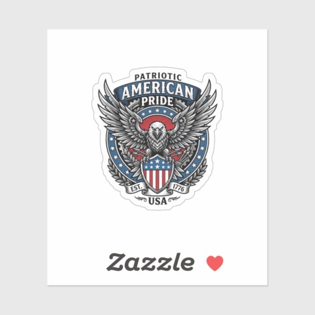 Patriotic Battle Hawk Patriotic Eagle & Hawk 4th o Sticker (Sheet)