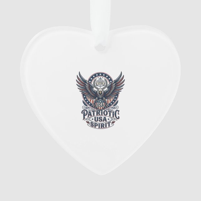 Patriotic Battle Hawk Patriotic Eagle & Hawk Ameri Ornament (Front)