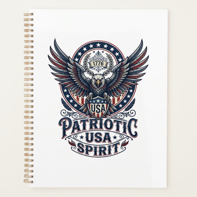 Patriotic Battle Hawk Patriotic Eagle & Hawk Ameri Planner (Front)