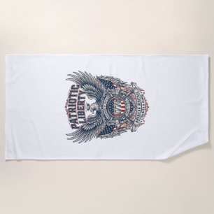 Patriotic Battle Shield 1776 Military Inspired Sym Beach Towel