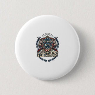 Patriotic Battle Shield 1776 Military Inspired Sym Button
