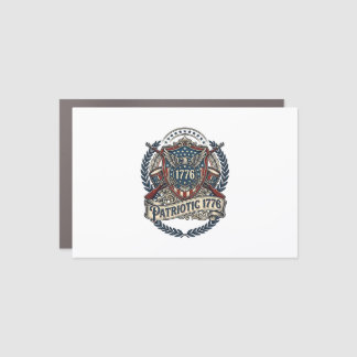 Patriotic Battle Shield 1776 Military Inspired Sym Car Magnet