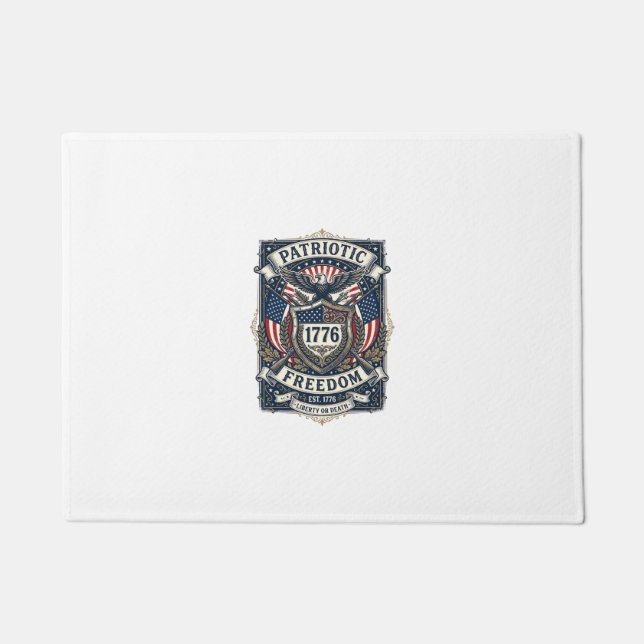 Patriotic Battle Shield 1776 Military Inspired Sym Doormat (Front)
