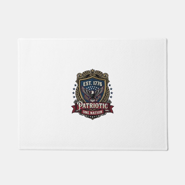Patriotic Battle Shield 1776 Military Inspired Sym Doormat (Front)