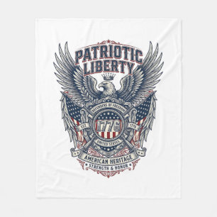 Patriotic Battle Shield 1776 Military Inspired Sym Fleece Blanket