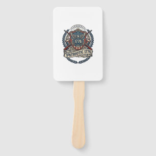 Patriotic Battle Shield 1776 Military Inspired Sym Hand Fan