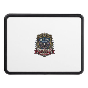 Patriotic Battle Shield 1776 Military Inspired Sym Hitch Cover