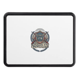 Patriotic Battle Shield 1776 Military Inspired Sym Hitch Cover
