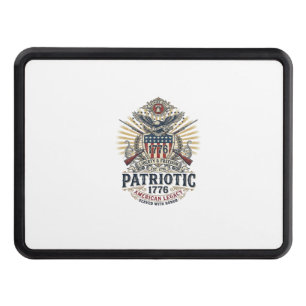 Patriotic Battle Shield 1776 Military Inspired Sym Hitch Cover