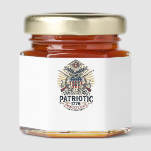 Patriotic Battle Shield 1776 Military Inspired Sym Honey Jar Favors