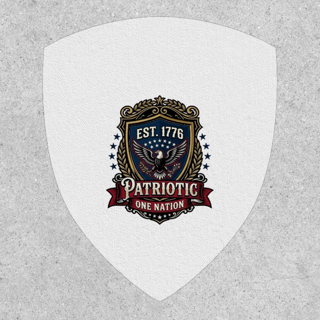 Patriotic Battle Shield 1776 Military Inspired Sym Patch (Front)