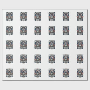 Patriotic Battle Shield 1776 Military Inspired Sym Wrapping Paper