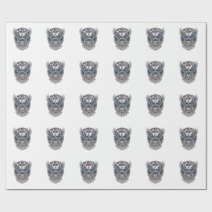 Patriotic Battle Shield 1776 Military Inspired Sym Wrapping Paper