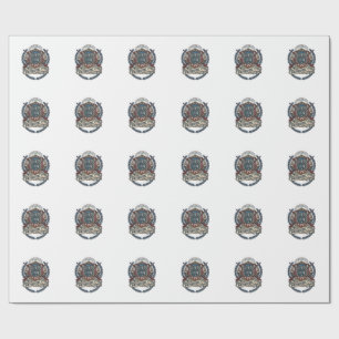 Patriotic Battle Shield 1776 Military Inspired Sym Wrapping Paper