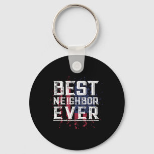 Patriotic Bbq Funny Thank You Gift Best Neighbor E Keychain