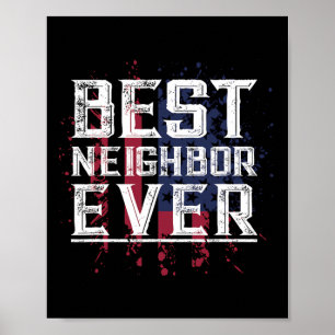 Patriotic Bbq Funny Thank You Gift Best Neighbor E Poster