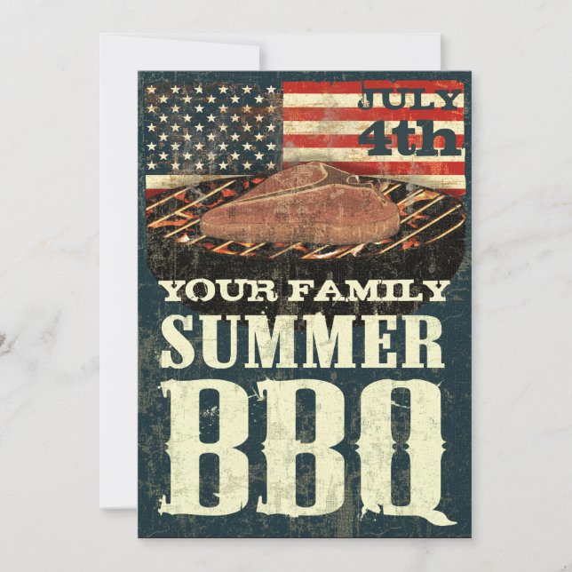 Patriotic BBQ Invitations (Front)
