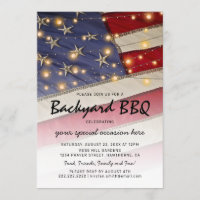 Patriotic BBQ | USA Flag Backyard Barbecue Invitation