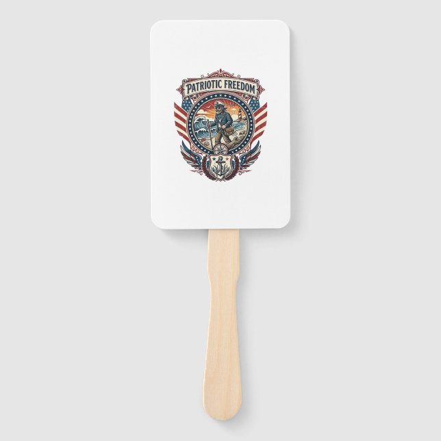 Patriotic Beachcomber Vector Graphic Tee_1 Hand Fan (Front)